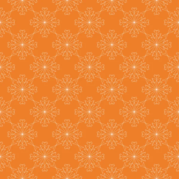 Ornement Floral Blanc Sur Fond Orange Modèle Sans Couture Pour — Image vectorielle