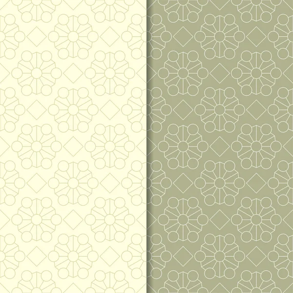 Ornements Géométriques Vert Olive Ensemble Motifs Sans Couture Pour Toile — Image vectorielle