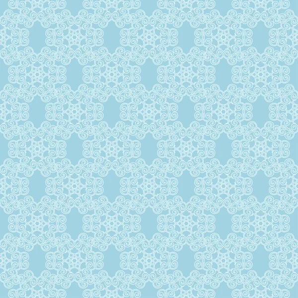 Λευκό Floral Μοτίβο Μπλε Φόντο Απρόσκοπτη Στολίδι Για Υφάσματα Και — Διανυσματικό Αρχείο
