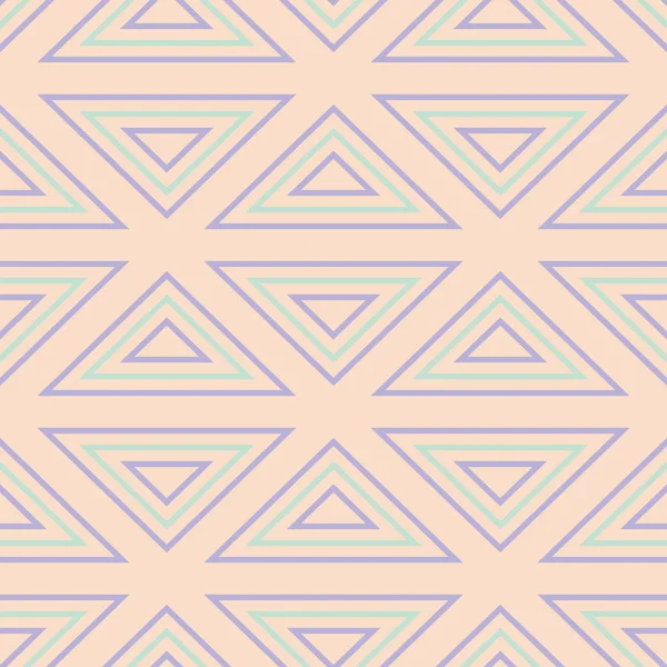 Геометрический Бесшовный Рисунок Бежевый Фон Фиолетовыми Голубыми Элементами Обоев Текстиля — стоковый вектор