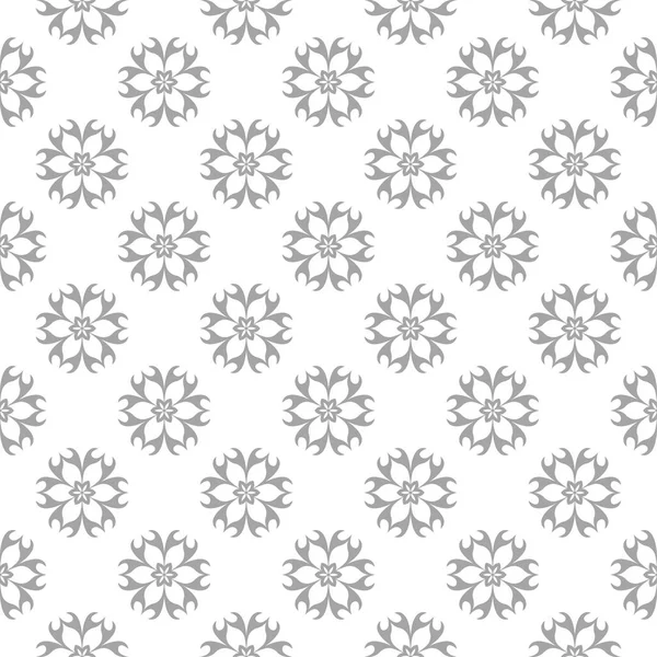 Luz Enfeite Floral Cinza Branco Padrão Sem Costura Para Têxteis — Vetor de Stock