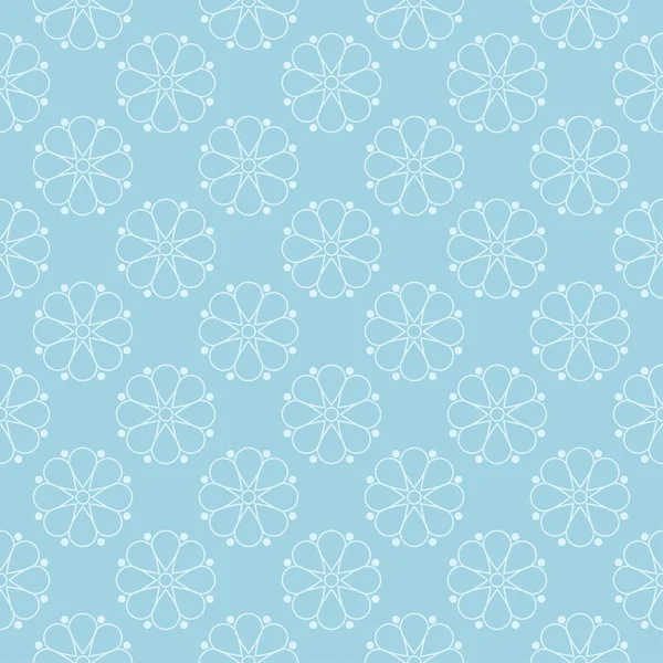 Λευκό Και Μπλε Λουλουδάτο Μοτίβο Απρόσκοπτη Στολίδι Για Υφάσματα Και — Διανυσματικό Αρχείο