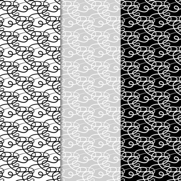 Abstraktní Bezešvé Vzory Černá Bílá Monochromatické Pozadí Pro Textil Tapety — Stockový vektor