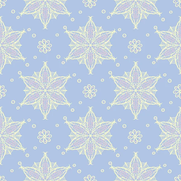 Blassblauer Nahtloser Hintergrund Blumenmuster Für Tapeten Textilien Und Stoffe — Stockvektor