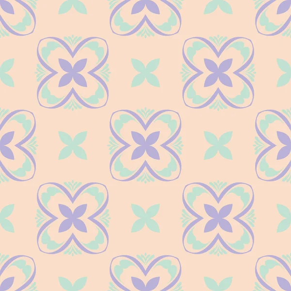 Motif Floral Sans Couture Fond Violet Bleu Beige Pour Papiers — Image vectorielle