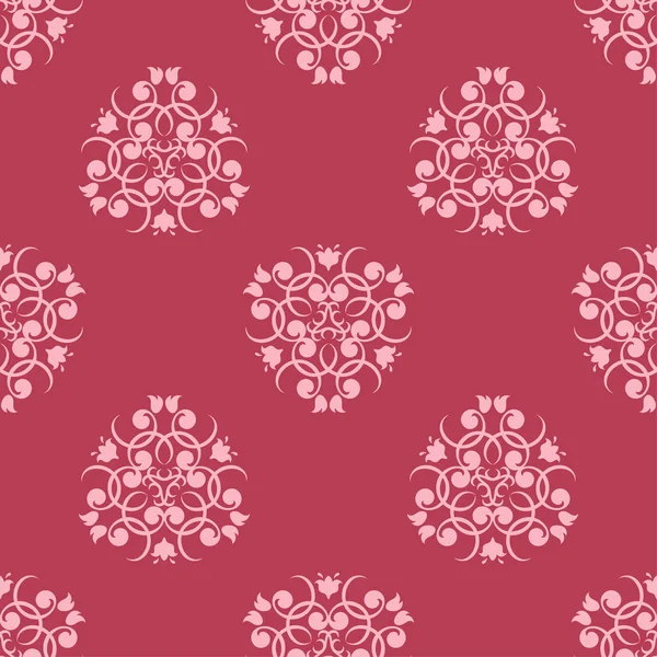 Цветочный Дизайн Красном Фоне Бесшовный Узор Текстиля Обоев — стоковый вектор