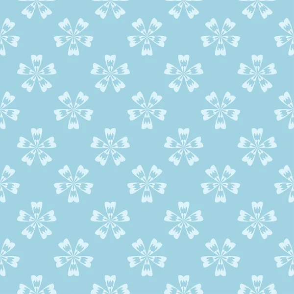 Modello Floreale Bianco Sfondo Blu Ornamento Senza Cuciture Tessuti Sfondi — Vettoriale Stock