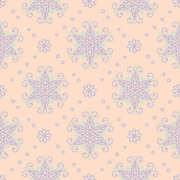 Motif Floral Sans Couture Multicolore Fond Beige Avec Des Éléments — Image vectorielle