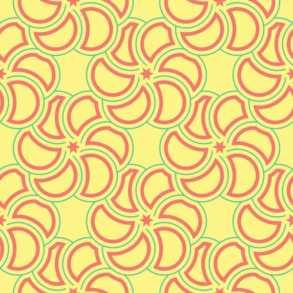 Геометрический Бесшовный Рисунок Желтый Фон Розовым Зеленым Дизайном Обоев Текстиля — стоковый вектор
