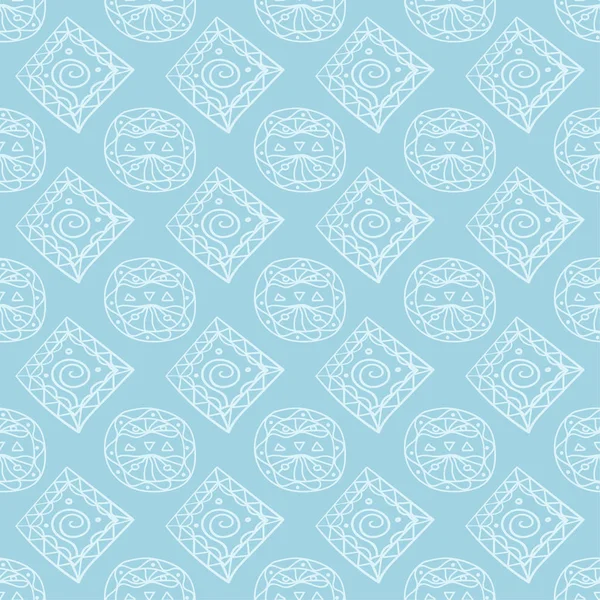 浅蓝色几何装饰品 纺织品和墙纸无缝模式 — 图库矢量图片