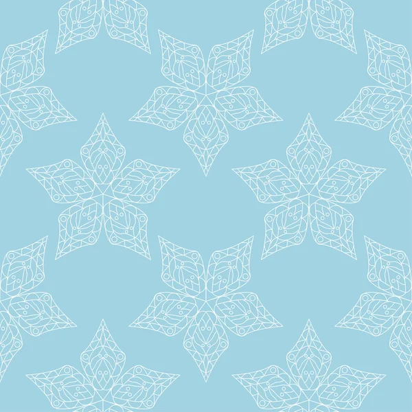 Синий Белый Цветочный Орнамент Бесшовный Узор Текстиля Обоев — стоковый вектор
