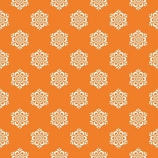 Ornement Floral Orange Blanc Modèle Sans Couture Pour Textile Les — Image vectorielle