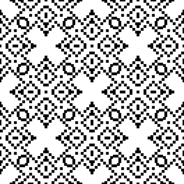 Чорний Квітковий Орнамент Білому Тлі Безшовний Візерунок Текстилю Шпалер — стоковий вектор