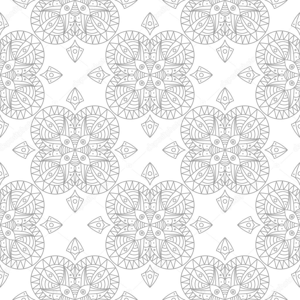 Light gray geometric seamless ornament. Seamless pattern for web, textile and wallpapers