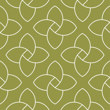 Zeytin yeşili ve beyaz geometrik süsleme. Web, Tekstil ve duvar kağıtları için seamless modeli
