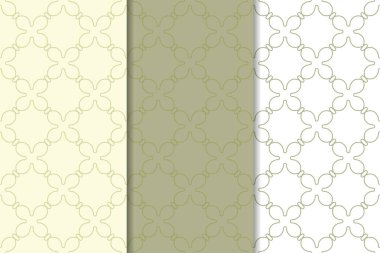 Zeytin yeşili ve web, Tekstil ve duvar kağıtları için geometrik Dikişsiz desen beyaz set