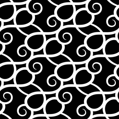 Soyut seamless modeli. Siyah beyaz tek renkli arka plan Tekstil, duvar kağıtları ve kumaşlar için