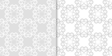 Işık gri çiçek arka planlar. Tekstil ve duvar kağıtları için dikişsiz desen seti