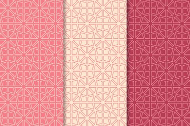 Web, Tekstil ve duvar kağıtları için dikey Dikişsiz desen kiraz kırmızı geometrik dizi