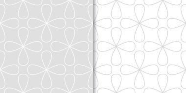 Işık gri geometrik süsler. Web, Tekstil ve duvar kağıtları için dikişsiz desen seti