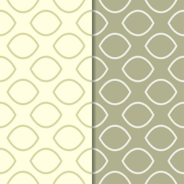 Zeytin yeşili geometrik süsler. Web, Tekstil ve duvar kağıtları için dikişsiz desen seti