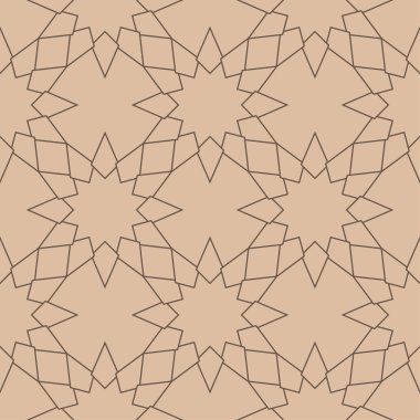 Geometrik süsleme. Bej ve kahverengi seamless modeli web, Tekstil ve duvar kağıtları için