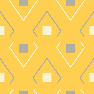 Sarı geometrik arka plan. Parlak Dikişsiz desen duvar kağıtları, Tekstil ve kumaş için
