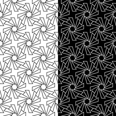 Siyah ve beyaz geometrik yazdırır. Web, Tekstil ve duvar kağıtları için dikişsiz desen seti
