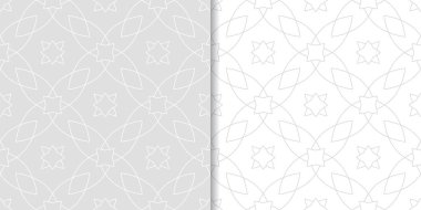 Işık gri geometrik süsler. Web, Tekstil ve duvar kağıtları için dikişsiz desen seti
