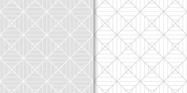Işık gri geometrik süsler. Web, Tekstil ve duvar kağıtları için dikişsiz desen seti