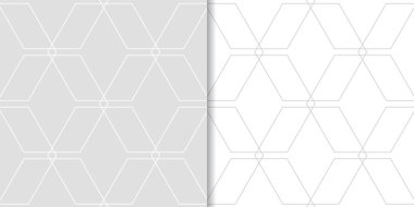 Işık gri geometrik süsler. Web, Tekstil ve duvar kağıtları için dikişsiz desen seti