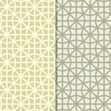 Web, Tekstil ve duvar kağıtları için dikişsiz desen zeytin yeşili geometrik ayarla