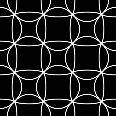 Geometrik süsleme. Siyah ve beyaz seamless modeli web, Tekstil ve duvar kağıtları için