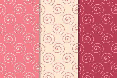 Kiraz kırmızı geometrik yazdırır. Web, Tekstil ve duvar kağıtları için dikey Dikişsiz desen seti