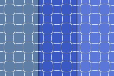 Geometrik süsler kümesi. Web, Tekstil ve duvar kağıtları için mavi dikey Dikişsiz desen