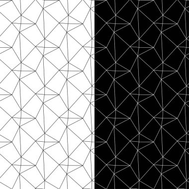 Siyah ve beyaz geometrik süsler. Web, Tekstil ve duvar kağıtları için dikişsiz desen seti