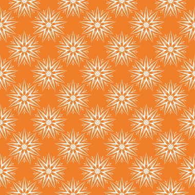 Beyaz çiçek süsleme portakal. Tekstil ve duvar kağıtları için seamless modeli