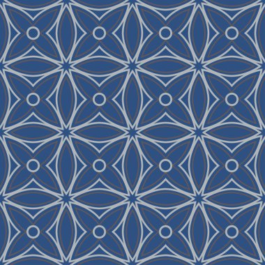 Geometrik seamless modeli. Koyu mavi arka plan duvar kağıtları, Tekstil ve kumaş için