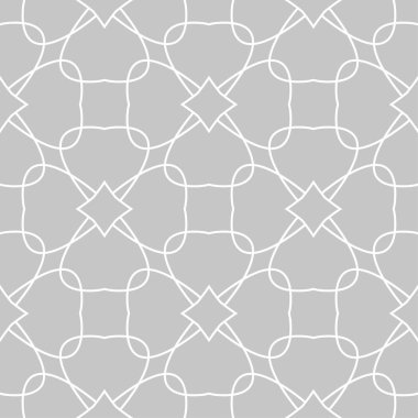 Gri ve beyaz geometrik süsleme. Web, Tekstil ve duvar kağıtları için seamless modeli
