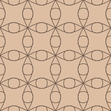 Bej ve kahverengi geometrik süsleme. Web, Tekstil ve duvar kağıtları için seamless modeli