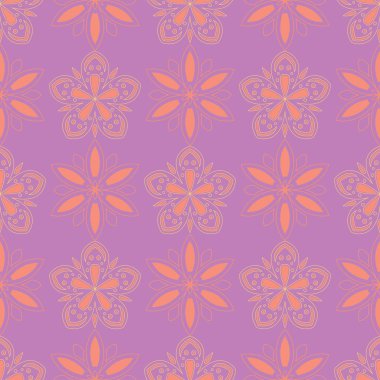 Çiçek seamless modeli. Parlak mor arka plan duvar kağıtları, Tekstil ve kumaş için renkli tasarımı ile