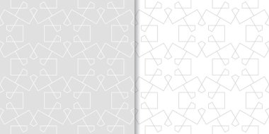 Işık gri geometrik süsler. Web, Tekstil ve duvar kağıtları için dikişsiz desen seti