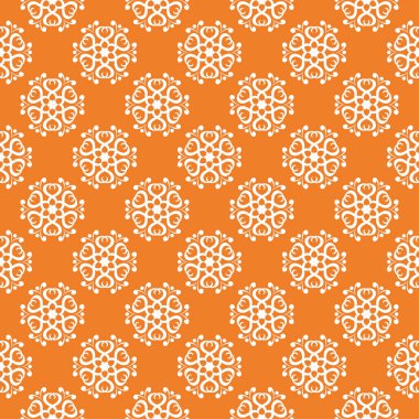 Turuncu ve beyaz çiçek süsleme. Tekstil ve duvar kağıtları için seamless modeli