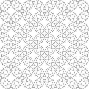 Beyaz arka planda gri geometrik süsleme. Web, Tekstil ve duvar kağıtları için seamless modeli