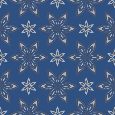 Mavi çiçek sorunsuz arka plan. Tasarım deseni duvar kağıtları, Tekstil ve kumaş çiçek öğeleri