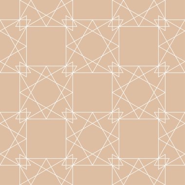 Geometrik süsleme. Bej ve beyaz seamless modeli web, Tekstil ve duvar kağıtları için