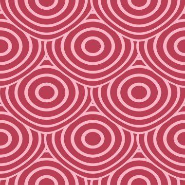 Kırmızı ve soluk pembe geometrik süsleme. Web, Tekstil ve duvar kağıtları için seamless modeli