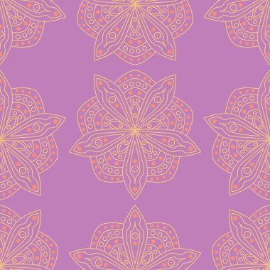 Çiçek seamless modeli. Parlak mor arka plan duvar kağıtları, Tekstil ve kumaş için renkli tasarımı ile