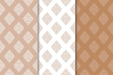 Kahverengi ve beyaz geometrik Dikişsiz desen web, Tekstil ve duvar kağıtları için