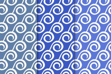 Web, Tekstil ve duvar kağıtları için dikey Dikişsiz desen mavi geometrik dizi